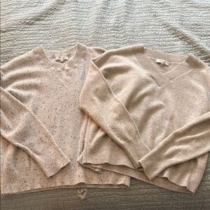 Madewell Women's Cream and Gray Sweater Duo